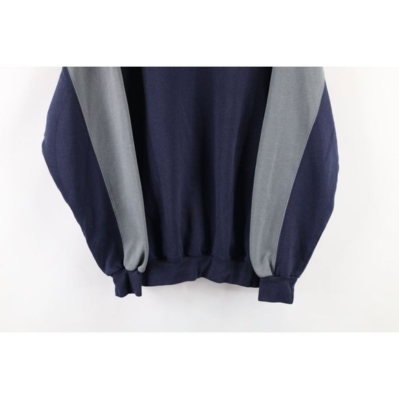 Vintage 90s Streetwear Mens Large Faded Color Block Crewneck Sweatshirt Blue - Picture 7 of 7